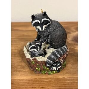 1999 Homco Raccoon Figurine Ornament by Mark Newman Hallmark Wildlife Decor